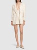 Oversized sequined checked tweed jacket