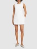 Crystal heart crepe mini dress