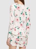 Rose print silk mini dress