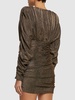 Draped lurex jersey mini dress