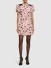 Printed silk short sleeve mini dress