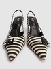 75mm Canvas slingbacks