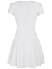 Pleated knit short sleeve mini dress