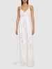 Embroidered eyelet lace long dress