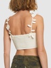 Floral macramé cotton blend crop top