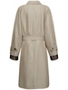 Belted cotton twill long trench coat