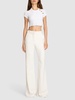 Embellished knit crop top