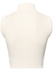 High neck sequined knit vest w/zip