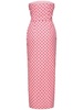 Flocked polka dot silk georgette dress