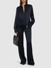 Draped satin shirt