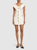 Off-shoulder cady mini dress w/ bow