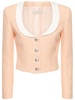 Sequined tweed jacket w/ collar