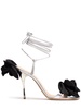 105mm Flower leather sandals