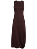 Silk viscose interlock twisted hem dress