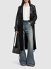 Oliv belted long trench coat