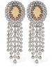 Rose cameo earrings w/ crystal fringes