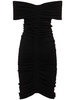 Off-the-shoulder ruched mini dress