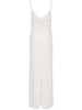 Embroidered viscose georgette long dress
