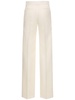 Wo & silk crepe logo h/wa straight pants