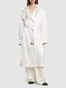 Belted satin trench coat
