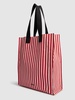 Striped canvas shopping bag