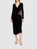 Fluid velvet midi wrap dress