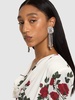 Square crystal earrings w/ fringes
