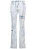 Coated denim midrise straight jeans