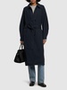 Cotton canvas belted long coat