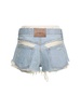 Frayed denims short w/ silk boxers