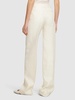 Wo & silk crepe logo h/wa straight pants