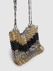 Metallic disc shoulder bag