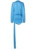 Draped viscose jersey mini dress w/bow