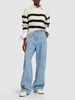 Patch denim cargo jeans