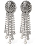 Fringes crystal pendant earrings