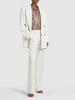 Mid rise crepe straight pants