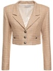 Sequined tweed cropped boxy jacket