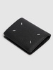 Grained leather clip wallet