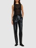 Silk & linen high waist straight pants