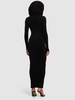 Viscose blend jersey hooded long dress