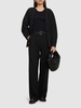 Drapey mélange loose mid waist pants