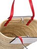 Large Loubishore straw & leather tote