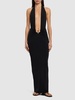 Pierced Orbit long lycra halter dress