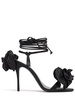 105mm Flower satin sandals