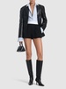 High waisted pleated wool shorts