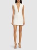 Sleeveless tweed v neck mini dress