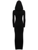 Viscose blend jersey hooded long dress