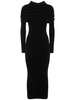 Viscose blend jersey hooded long dress