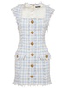 Gingham tweed mini dress
