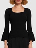 Bell sleeve viscose jersey top